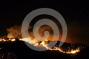 Wildfire at night