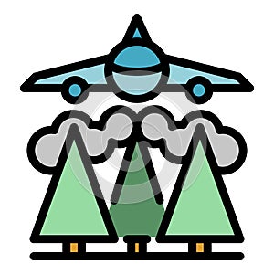 Wildfire plane icon vector flat