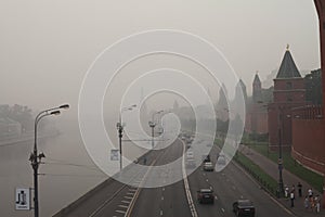 Wildfire's smog cover the Moscow.