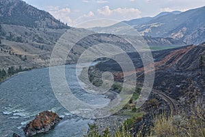 Wildfire scarring in the interior of British Columbia