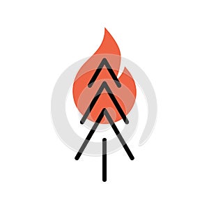 wildfire. Vector illustration decorative design