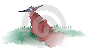 Wildfire Water Bomber vector illustration