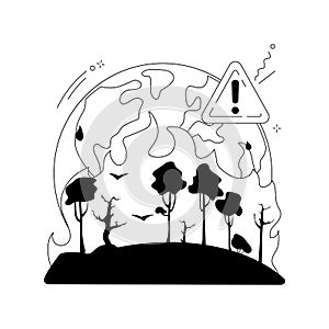 Wildfires abstract concept vector illustration.