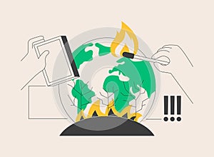 Wildfires abstract concept vector illustration.