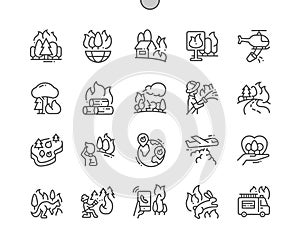 Wildfires. Fireman and fire engine. Danger