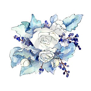 Wildflower bouquet in a watercolor style isolated.