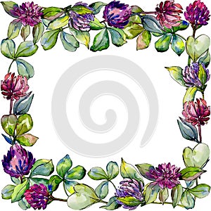 Wildflower clover flower in a watercolor style frame.