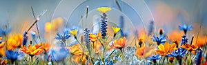 Wildflower Meadow Panorama with Blumenwiese Background