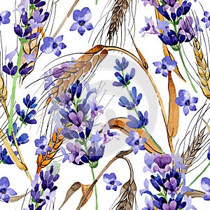 Wildflower spica pattern in a watercolor style.