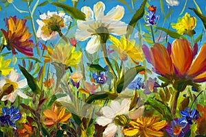  , modrý purpurová abstraktné kvety ilustrácie. makro pastózny maľba maľovanie. palety nôž umelecké diela.. umenie 