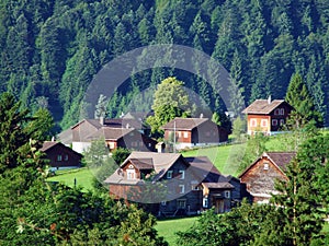 Wildhaus settlement in the river Thur valley