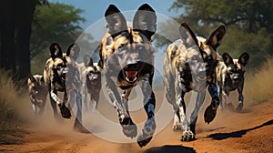 wildlife african painted dogs