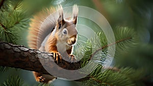 wildlife fir tree branches photo