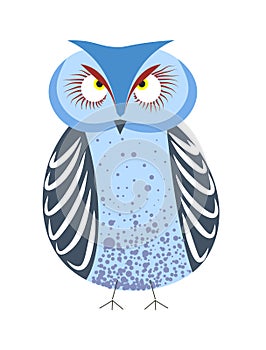 Wildlife owl from wild forest bird with blue plumage