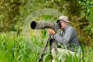 Wildlife photographer outdoor