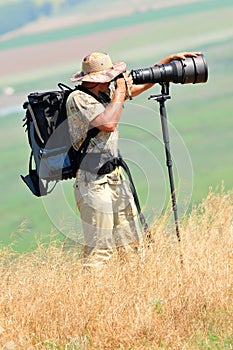 Wildlife photographer outdoor