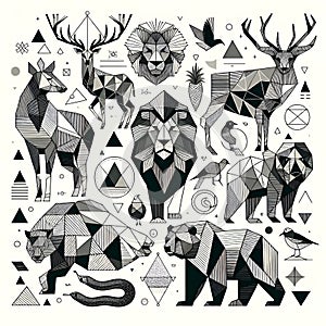 Wildlife polygons: nature\'s geometric harmony