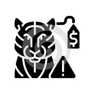 Wildlife smuggling black glyph icon photo