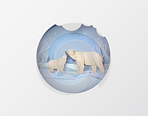 Wildlife Winter Scenes with polar bear