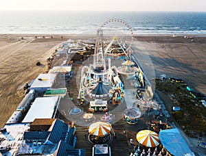 WILDWOOD, NEW JERSEY, USA - SEPTEMBER 5, 2017: Aerial view of th