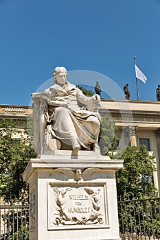 Wilhelm Humboldt statue outside Humboldt University in Berlin, Germany