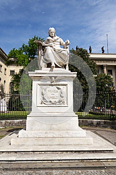 Wilhelm von Humboldt statue outside Humboldt University from 1883 by Martin Paul Otto, Berlin, Germany