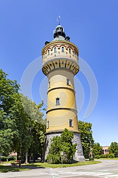 The Wilhelminian water tower, 1906, height 50 m, on the left a b