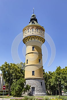 The Wilhelminian water tower, 1906, height 50 m, on the left a b