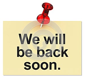 We will be back soon.