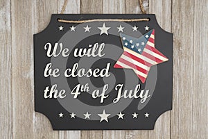 We will be closed the 4th of July Independence Day message photo