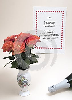 Will be my valentine? Love poems on valentine day. photo