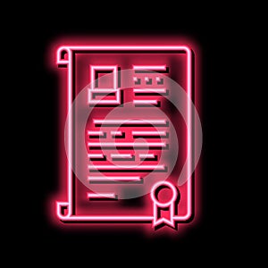 will death certificate neon glow icon illustration