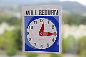 Will Return Sign