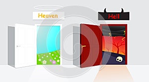 Will you go to Heaven or Hell after death ? vector