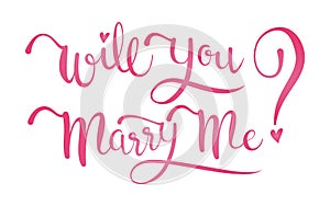 Will You Marry Me Calligraphy. photo
