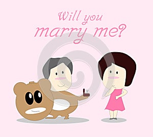 Will you marry me. Card for lover.