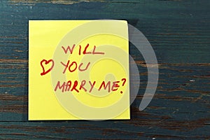 Will you marry me post it