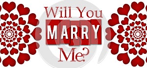 Will You Marry Me Red Hearts Circular