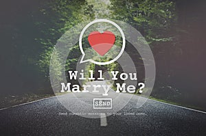 Will You Marry Me Valentine Romance Love Heart Dating Concept