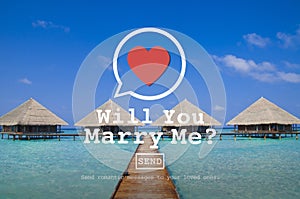 Will You Marry Me Valentine Romance Love Heart Dating Concept