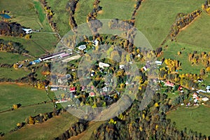 Willage Becov near Blatno - aerial view