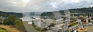 Willamette Falls Dam in Oregon City Panorama