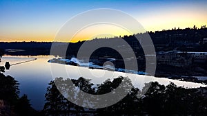 Willamette Falls after sunset photo