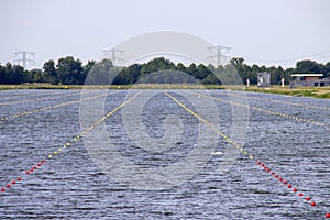 Willem-Alexanderbaan as rowing facility in water storage Eendragtspolder for preventing flood