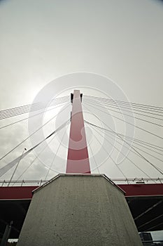 Willemsbrug bridge between Island named Noordereiland and the south of Rotterdam opens