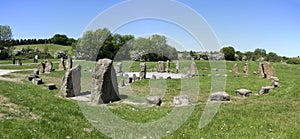 Willen Stone circle panorama milton keynes uk