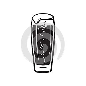 Willi Becher beer glass. Hand drawn vector illustration isolated on white background. photo