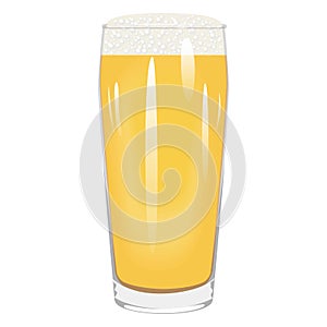 Willi Becher beer glass with light beer for banners, flyers, posters, cards. Lager with foam. Beer day. Alcoholic drinks photo