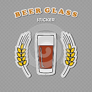 Willi Becher beer glass and two wheat spikes stickers photo