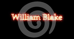 William Blake written with fire. Loop